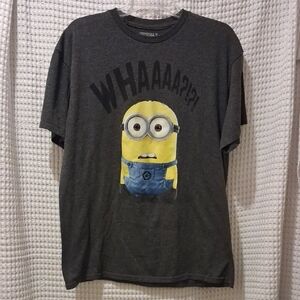 Despicable Me Men's Gray Minion Graphic Tee SZ L